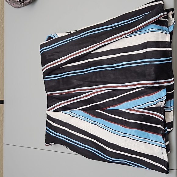 Cut Out Striped Midi Print A Line Dress - Picture 4 of 8